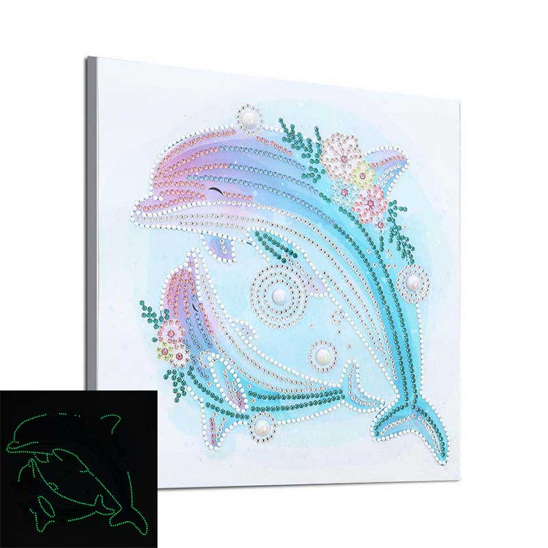 Glückliche Wale - Glühen in der Nacht