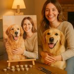 Artistic Bond with a Beloved Pet copy Malen nach Zahlen Personalisiert Motiv Pets
