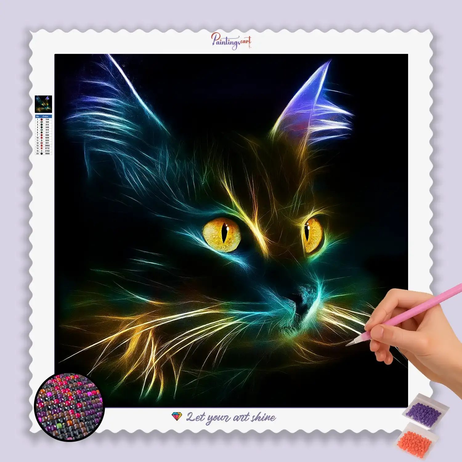Abstrakte Katze mit Licht
