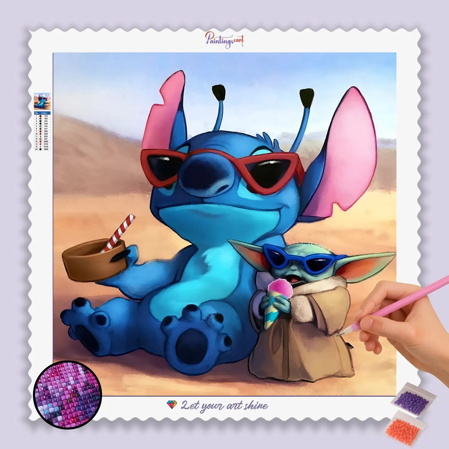 Stitch und Baby Yoda Genießen