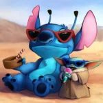 Stitch und Baby Yoda Genießen