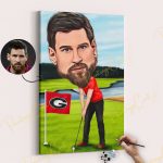 golf-lover Golf spielen - Eigenes Foto Karikatur