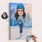 the-winter-girl Mädchen im Schnee - Eigene Karikaturmalerei