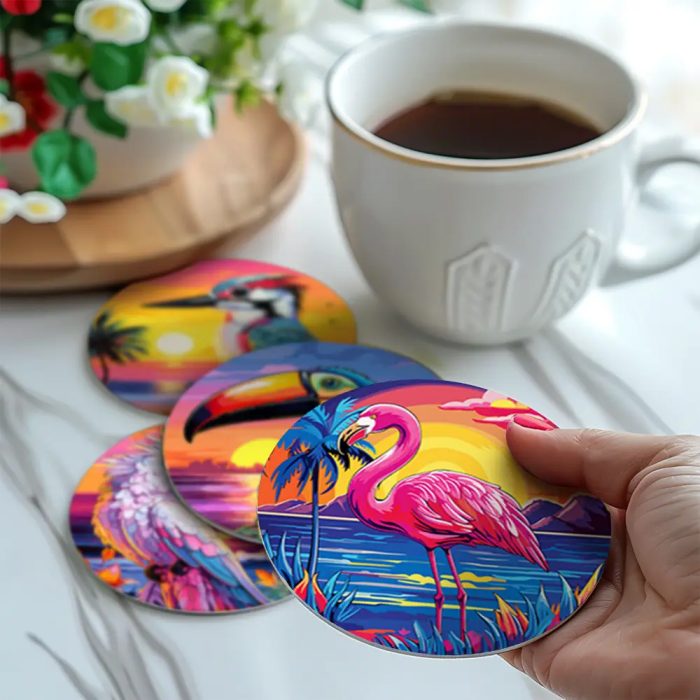 Colorful Birds - Custom Coaster Paint by Numbers (16)