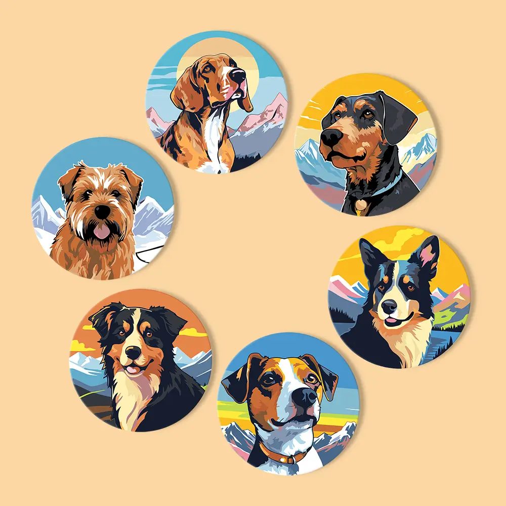 Cute dog coasters DIY paint by numbers (11)