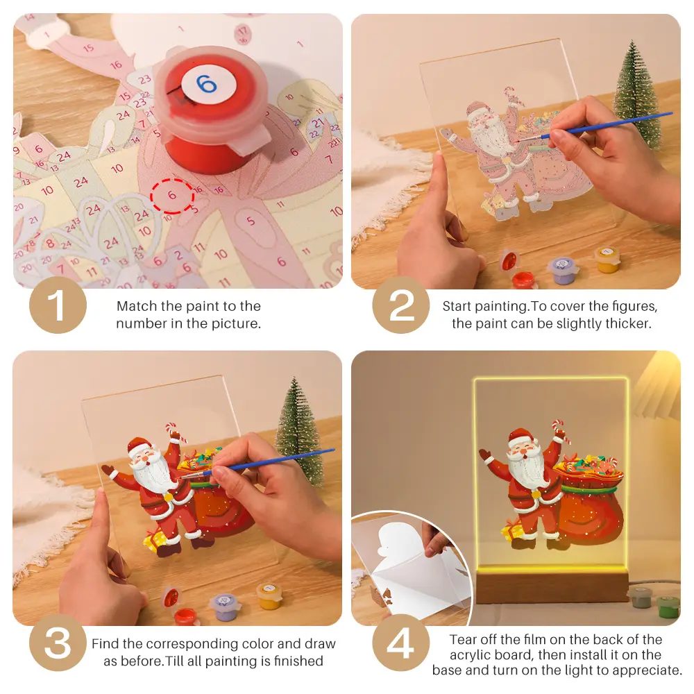 Santa with the Gifts - LED Paint By Numbers