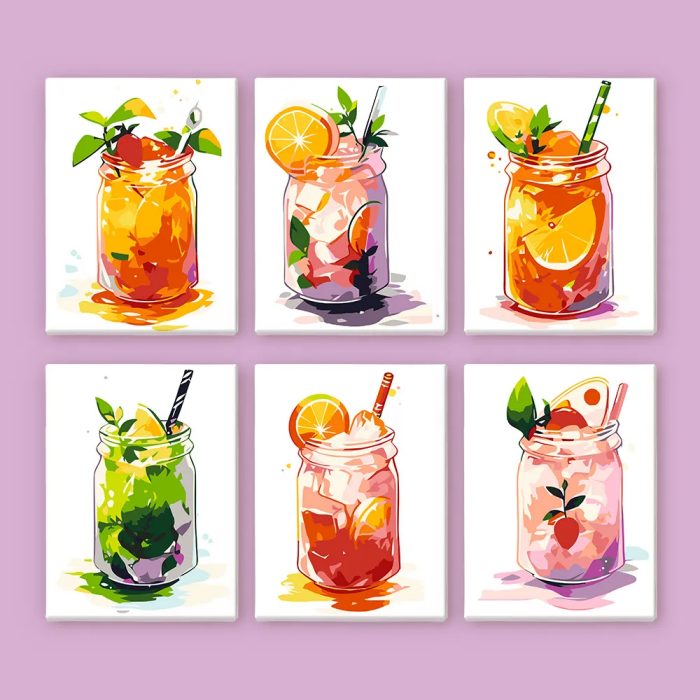 19037 Paint by numbers Diamond Painting webp Bunte Sommergetränke