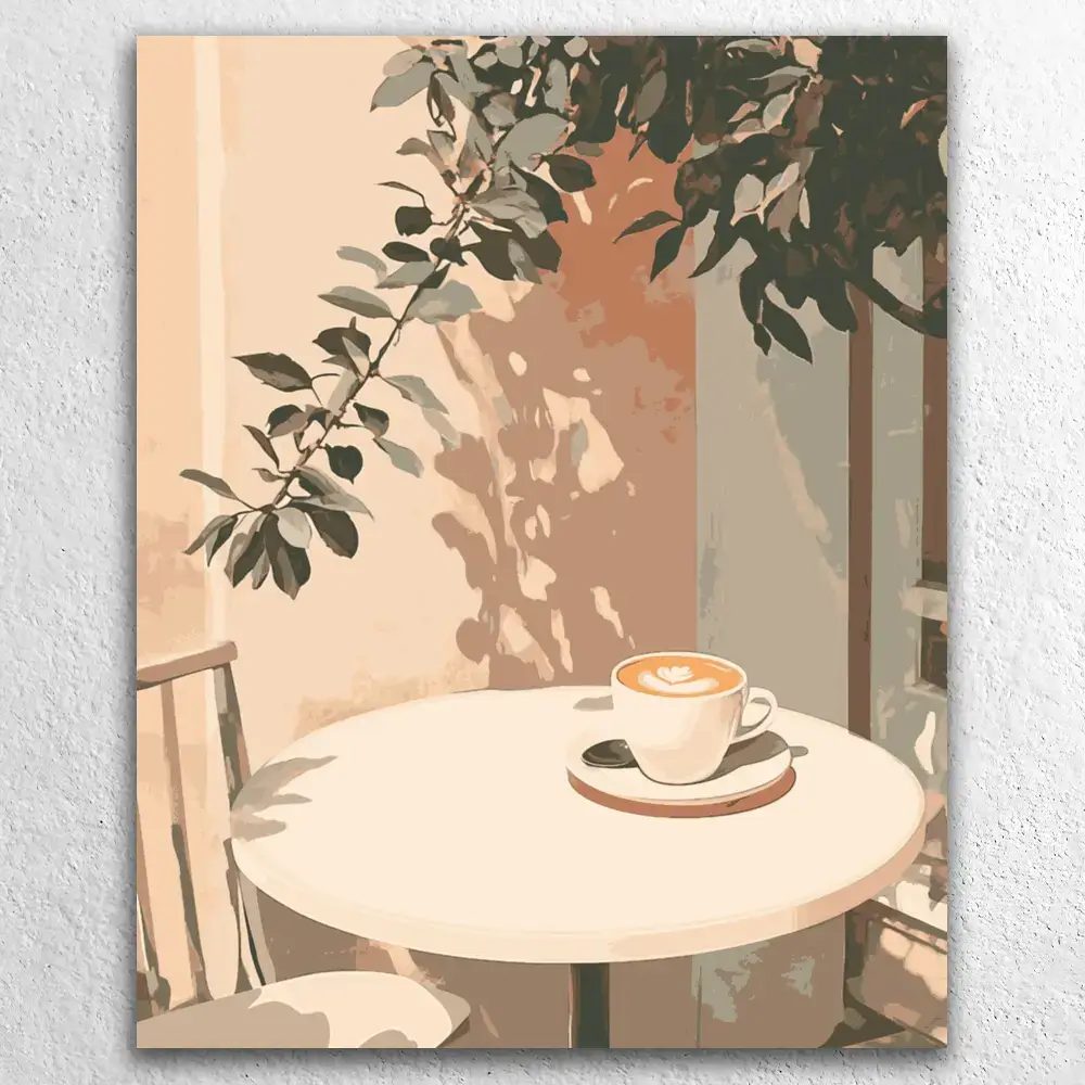 Morgendlicher Kaffee im Sonnenlicht