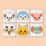 90687 Paint by numbers Diamond Painting webp Süße Tiergesichter