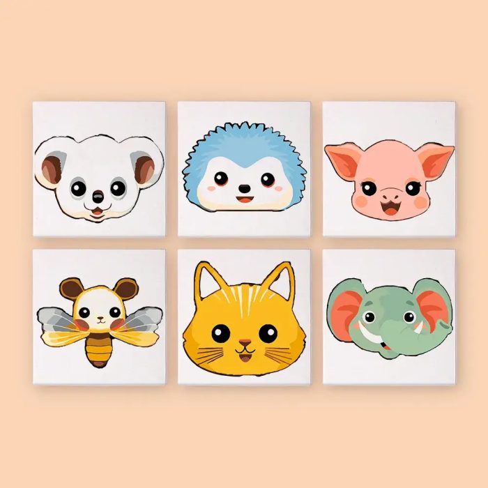 90687 Paint by numbers Diamond Painting webp Süße Tiergesichter