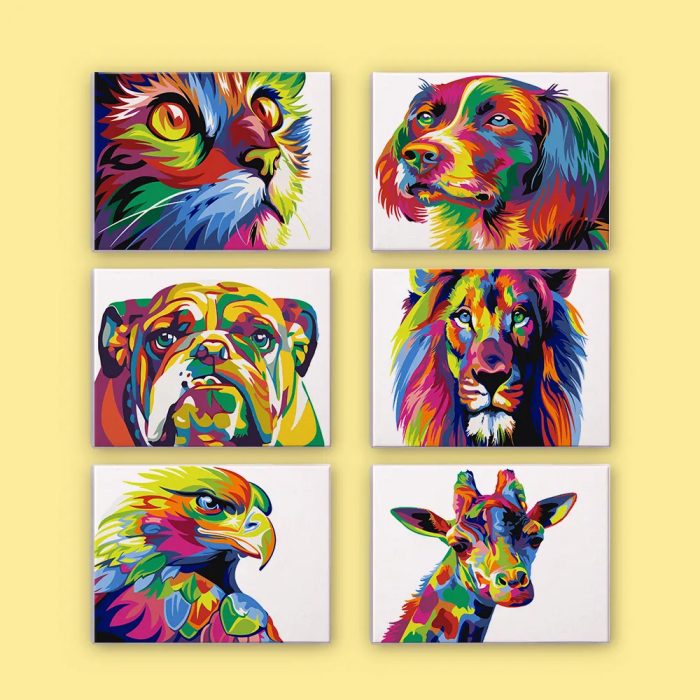 91029 Paint by numbers Diamond Painting webp Bunte Tiere
